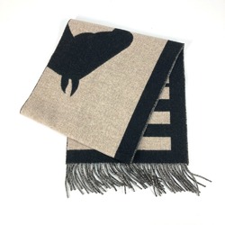 Hermes fringe horse horse cheval 2023 Autumn/Winter Collection Scarf Beige-Cine Beige x Black