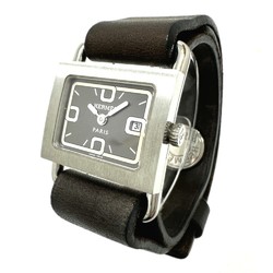 Hermes BA1.210 Quartz date Wristwatch Silver Black belt