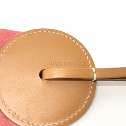 Hermes logo Key Holder accessory charm Pink/Green Brown