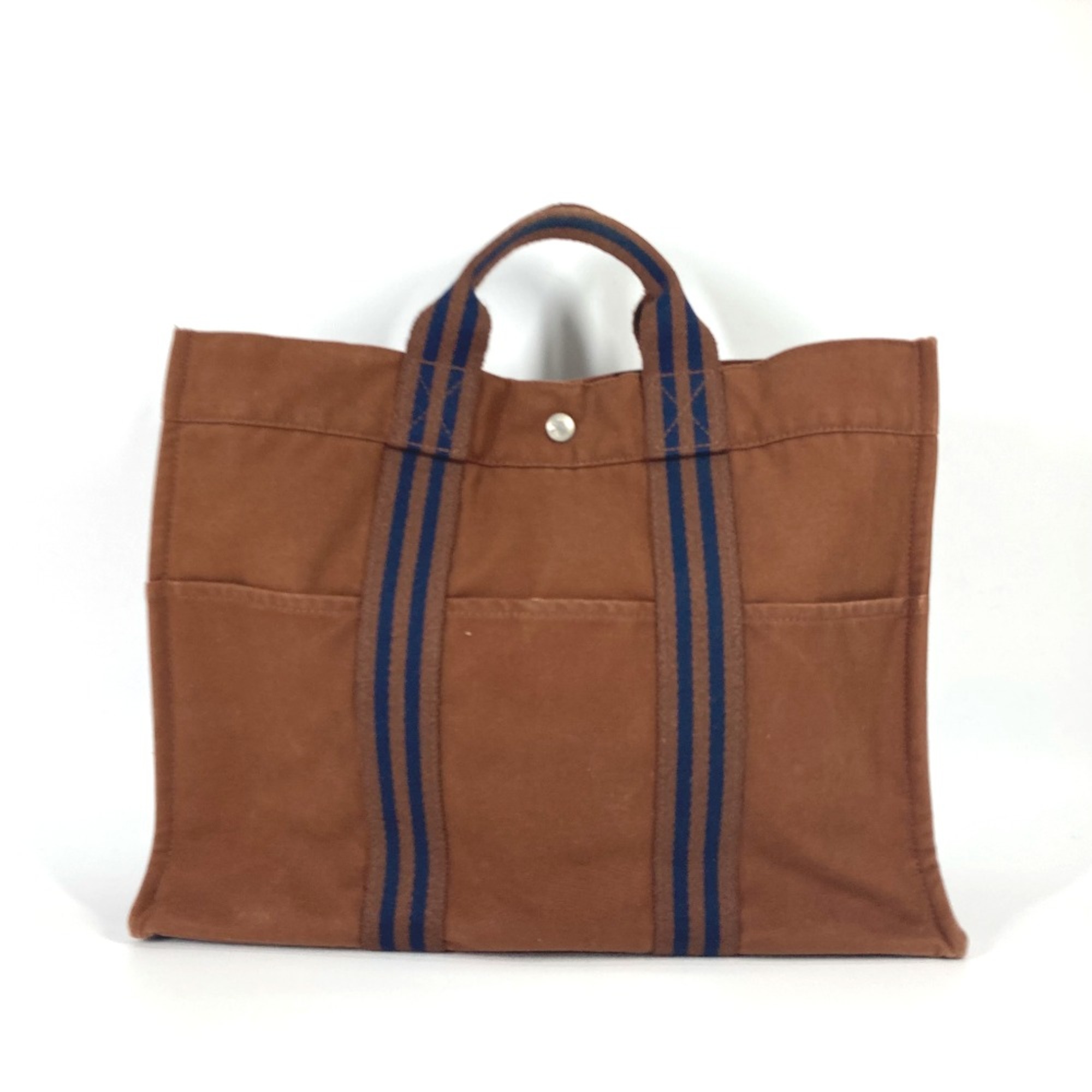 Hermes Hand Bag Bag Tote Bag Brown Navy