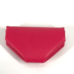 Hermes triangle Coin Compartment Wallet coin purse Rose Extreme RedBased