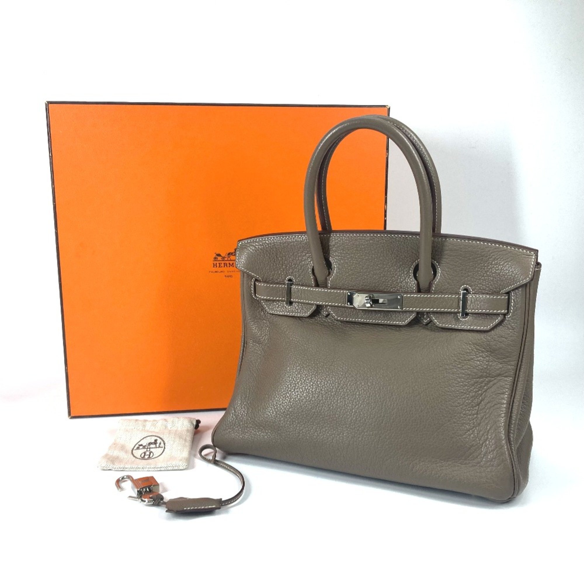 Hermes Bag Tote Bag Hand Bag Etoupe Gray Based SilverHardware