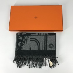 Hermes fringe fringe Scarf gray