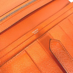 Hermes HHardware Two fold Long Wallet Orange SilverHardware