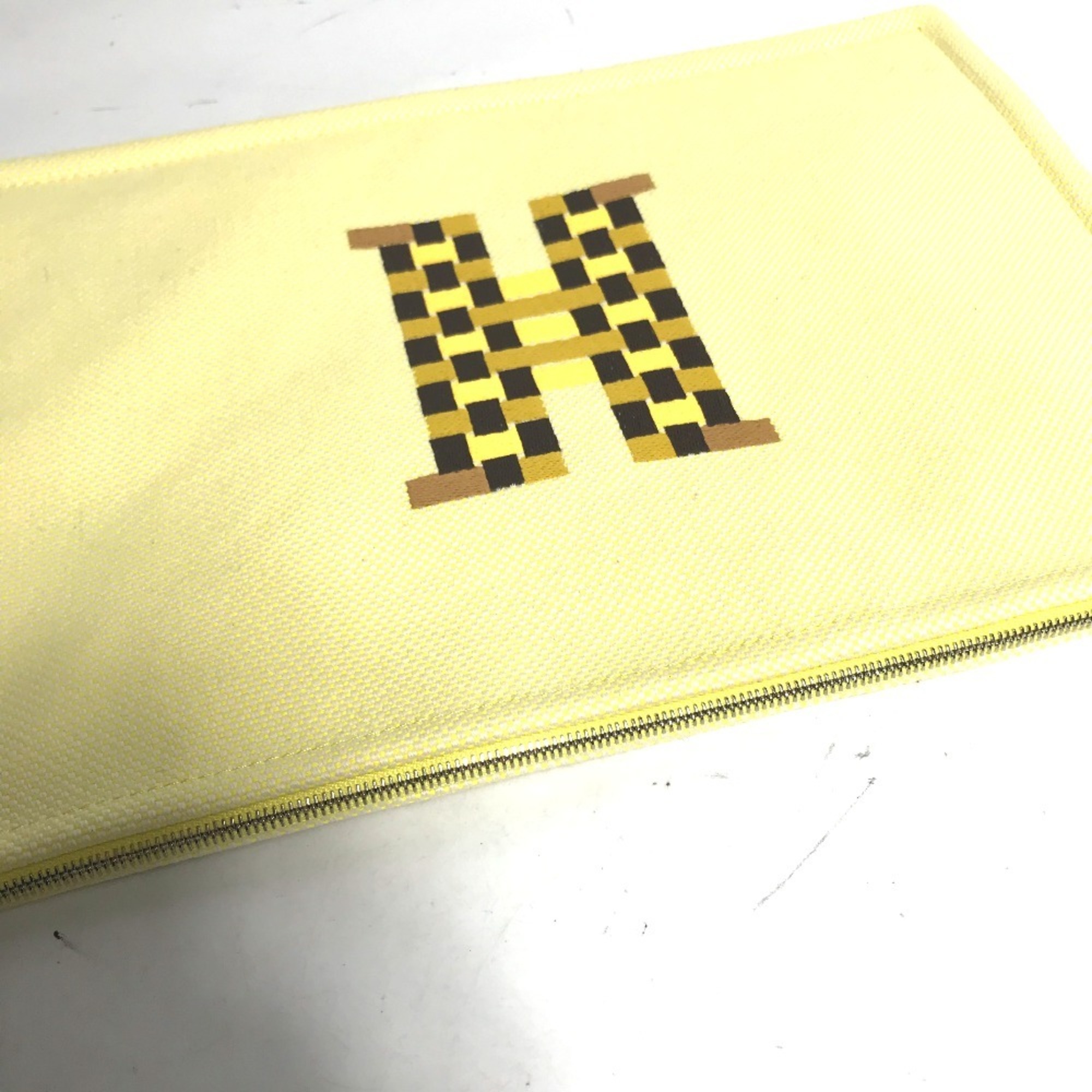 Hermes Makeup pouch Cosmetics Pouch Clutch bag Pouch citron yellow