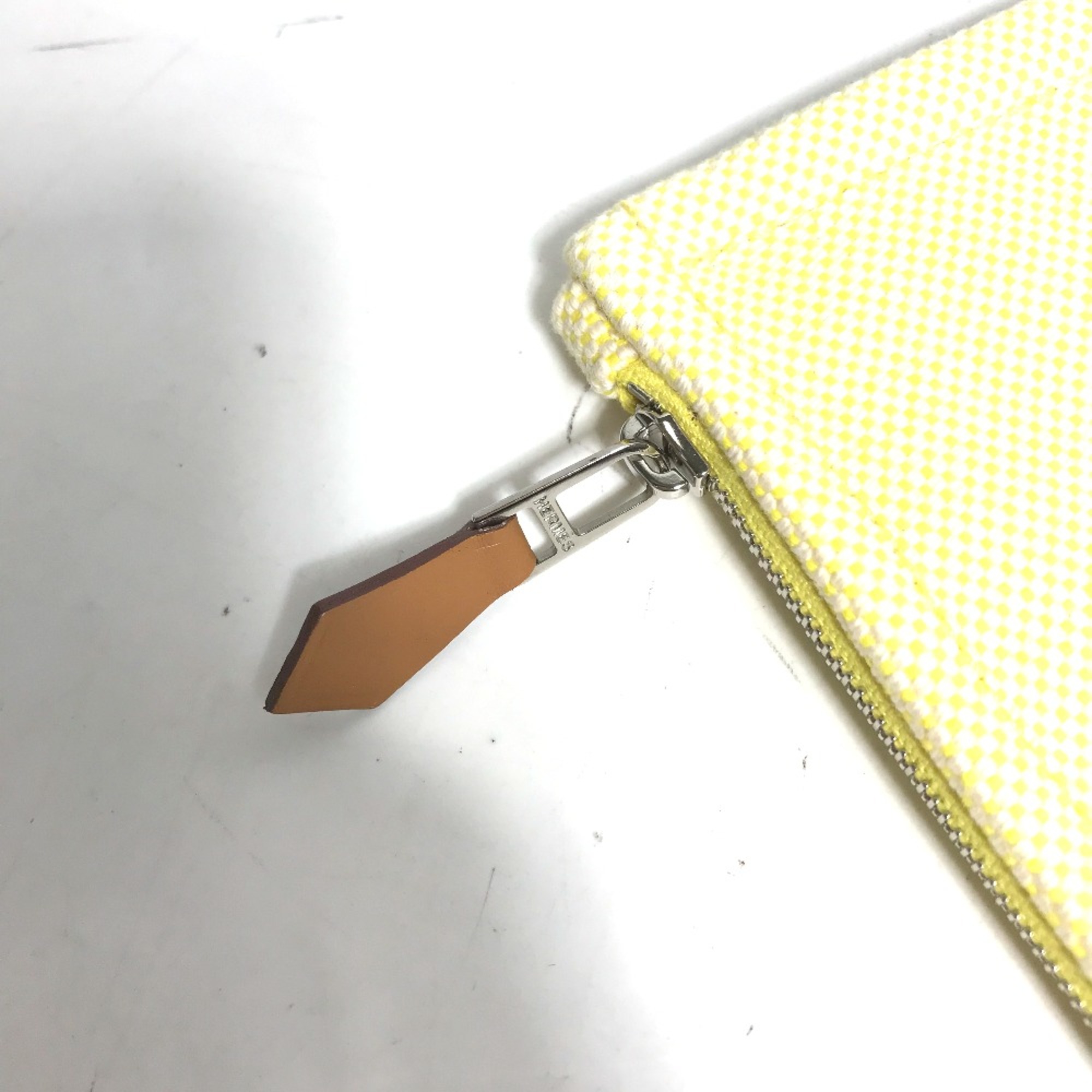 Hermes Makeup pouch Cosmetics Pouch Clutch bag Pouch citron yellow