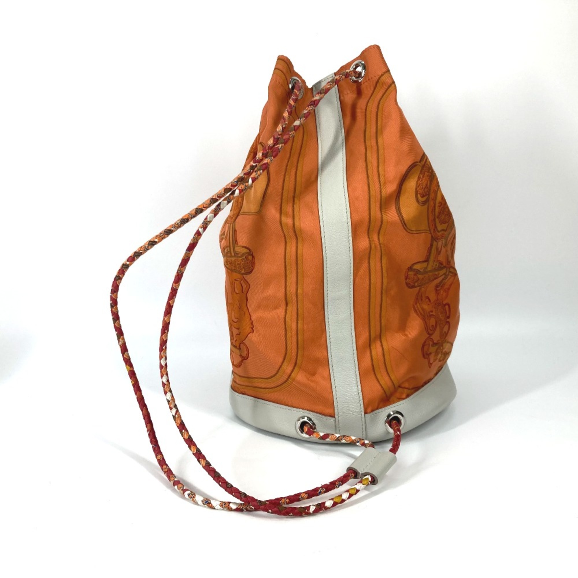 Hermes Shoulder drawstring bag Shoulder Bag Orange White