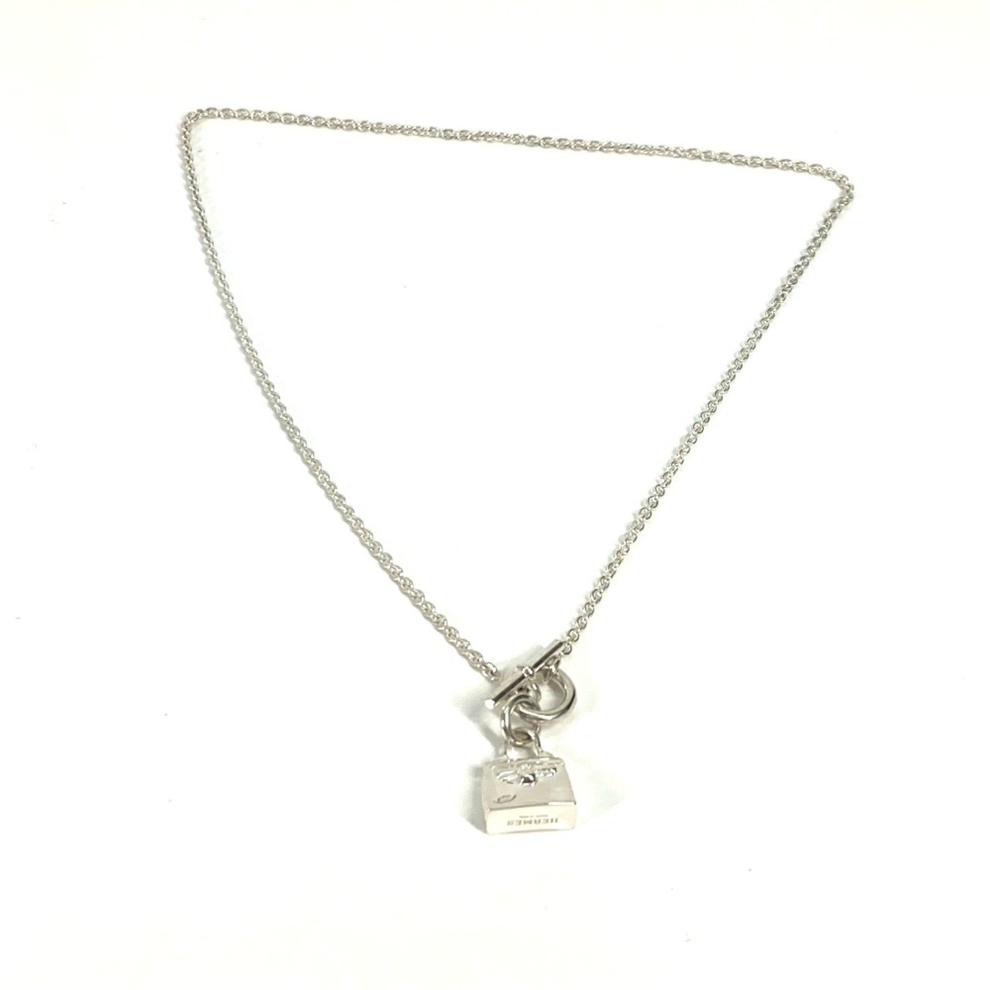 Hermes Kelly Pendant Accessories Chain Necklace Silver