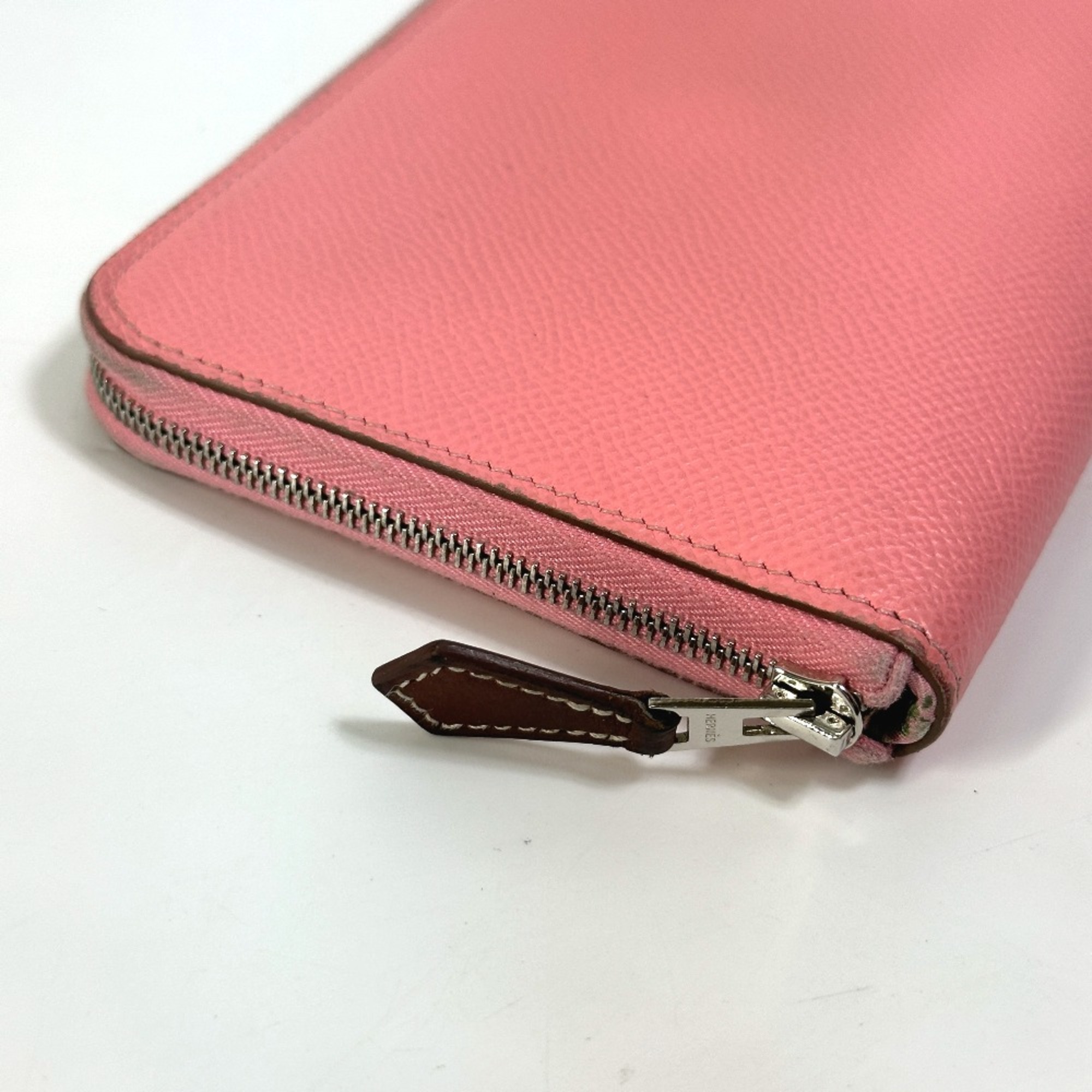 Hermes Zip Around Long Wallet pink