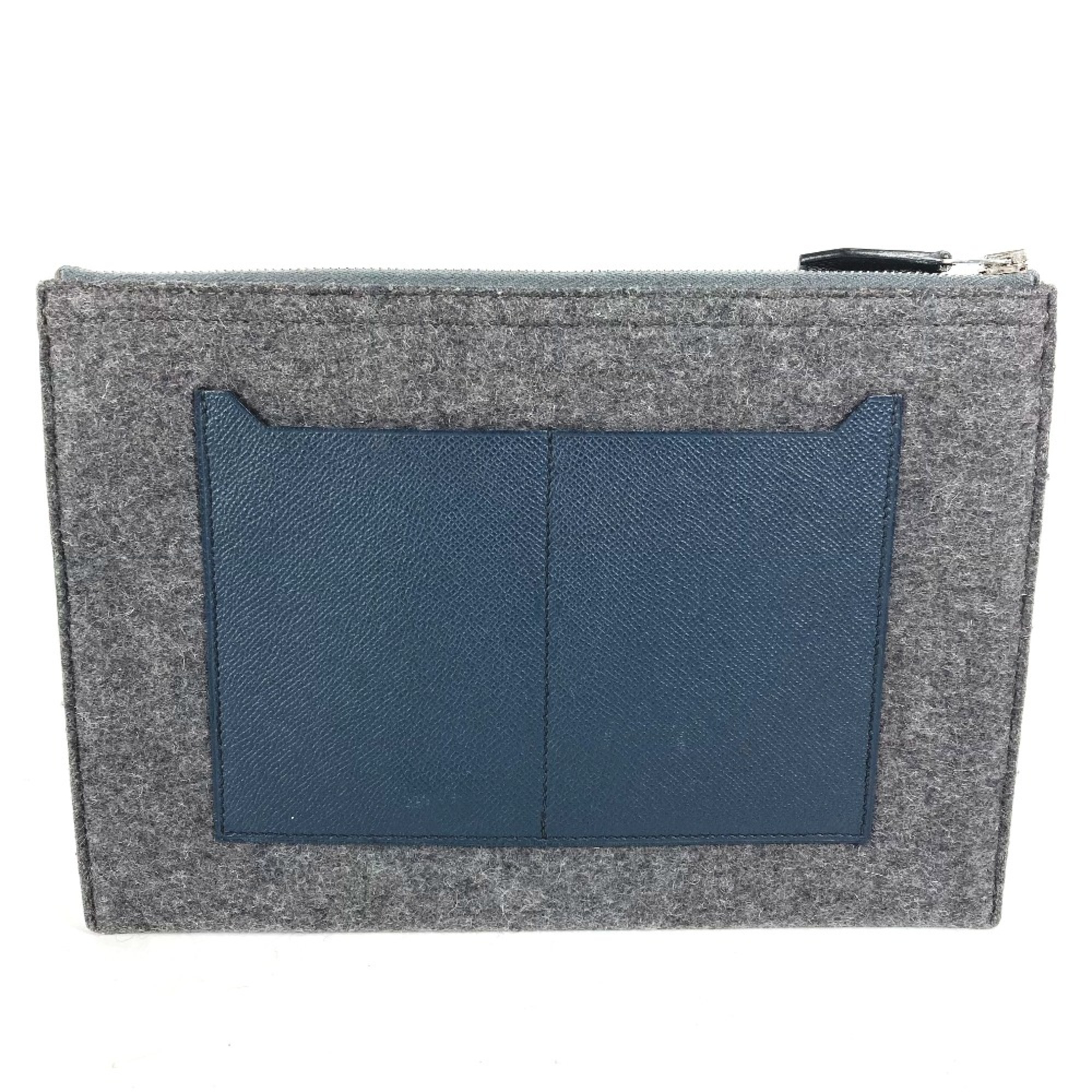 Hermes Bag Pouch Bicolor Clutch bag gray Navy