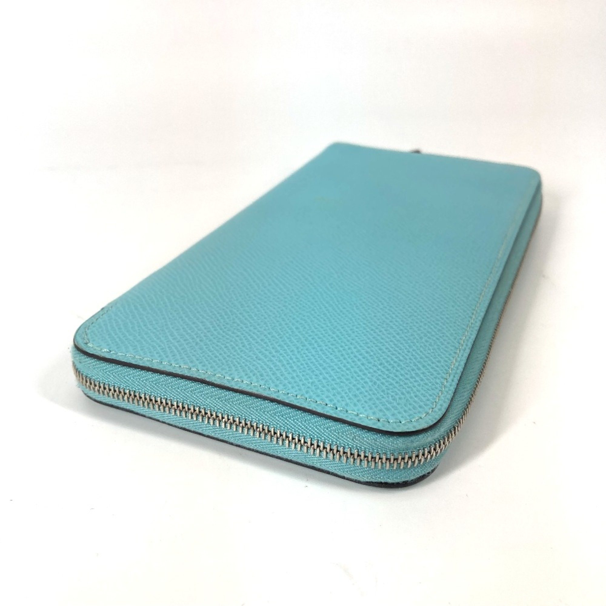 Hermes Azap Long Long wallet Zip Around Long Wallet Blue Atoll blue pink