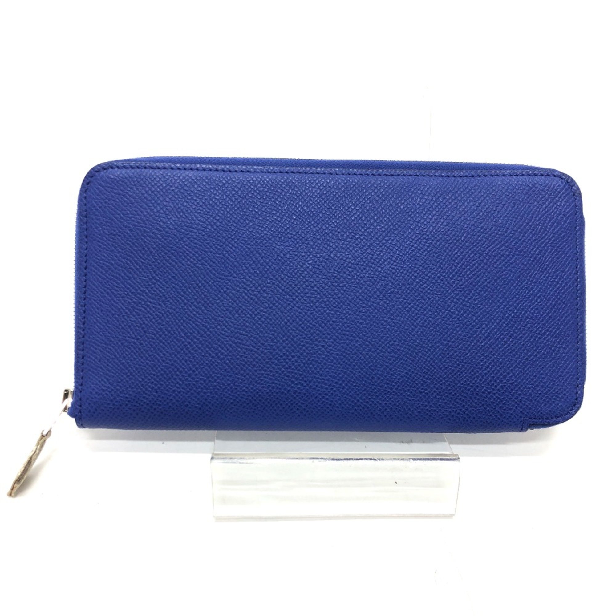 Hermes Zip Around Long Wallet Blue france Blue Based