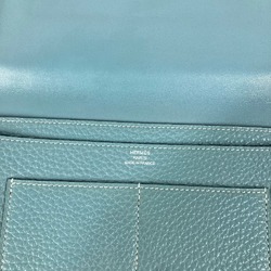 Hermes Long wallet Coin Compartment with coin purse Long Wallet Blue gene blue SilverHardware