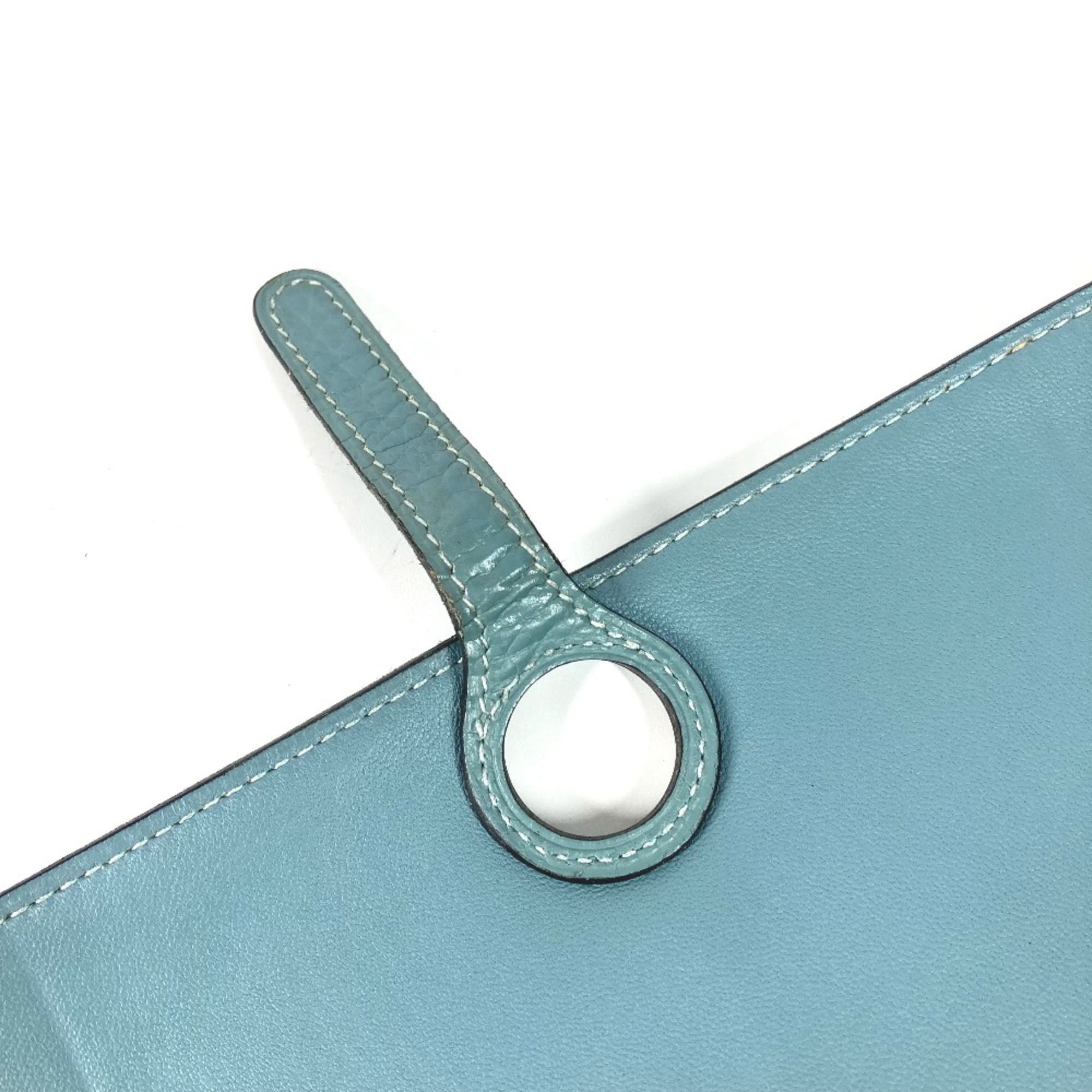 Hermes Long wallet Coin Compartment with coin purse Long Wallet Blue gene blue SilverHardware