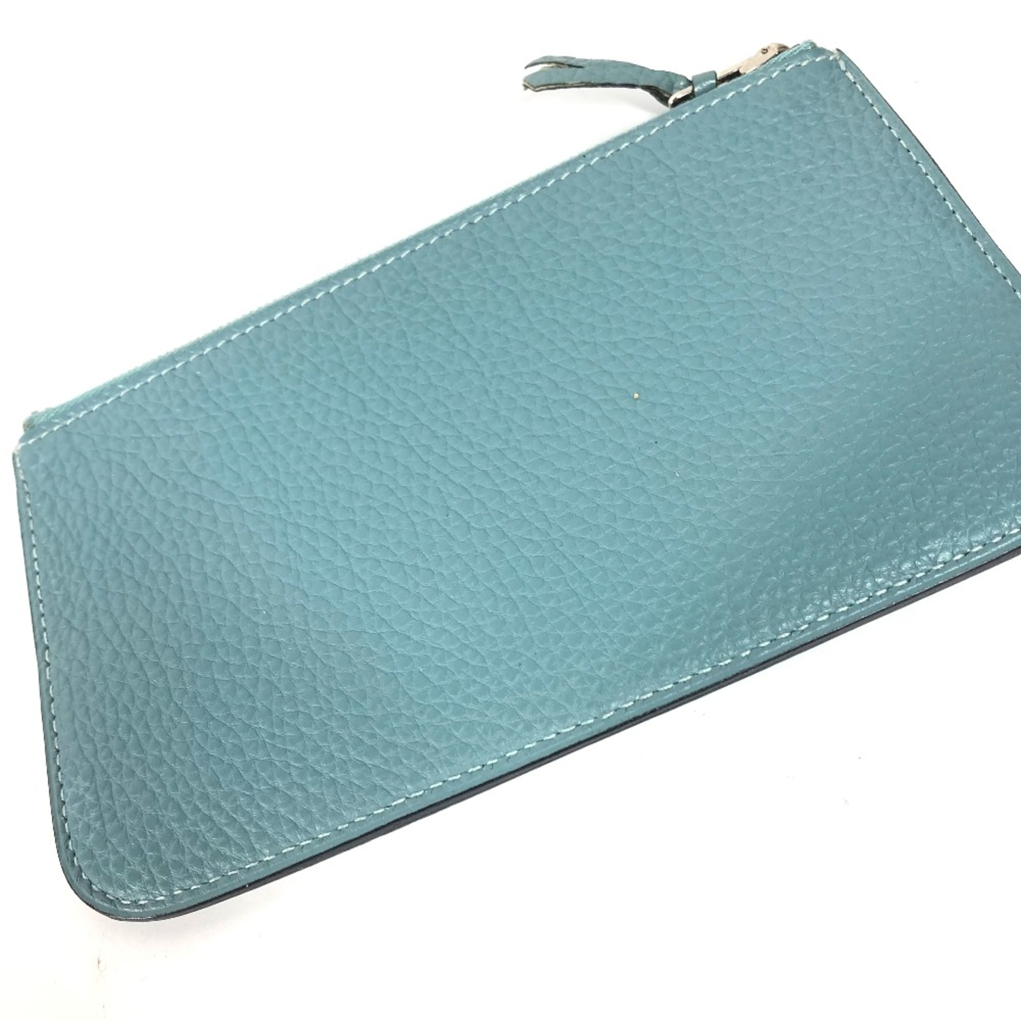 Hermes Long wallet Coin Compartment with coin purse Long Wallet Blue gene blue SilverHardware