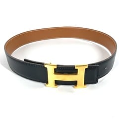 Hermes H belt reversible belt Black x Leather