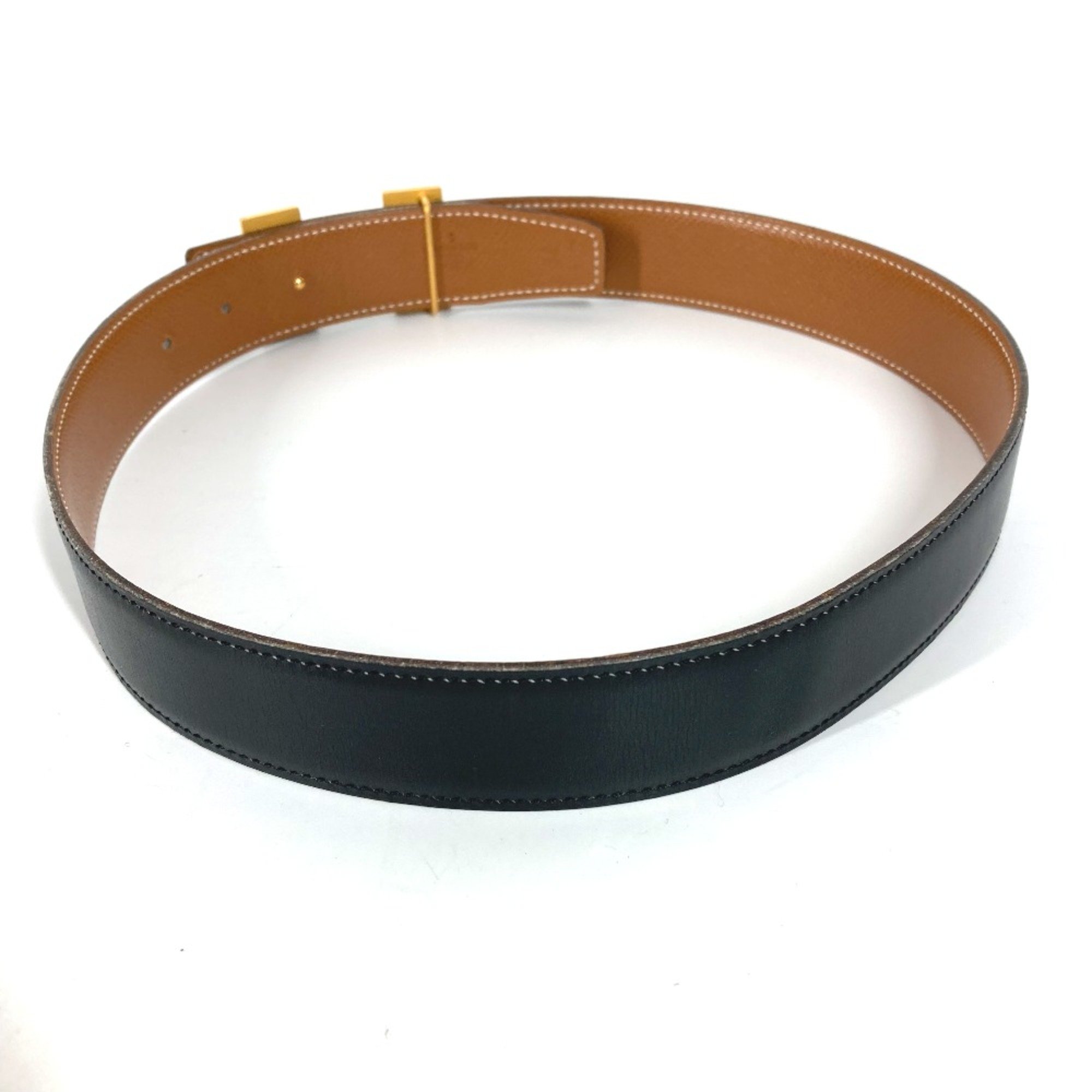 Hermes H belt reversible belt Black x Leather