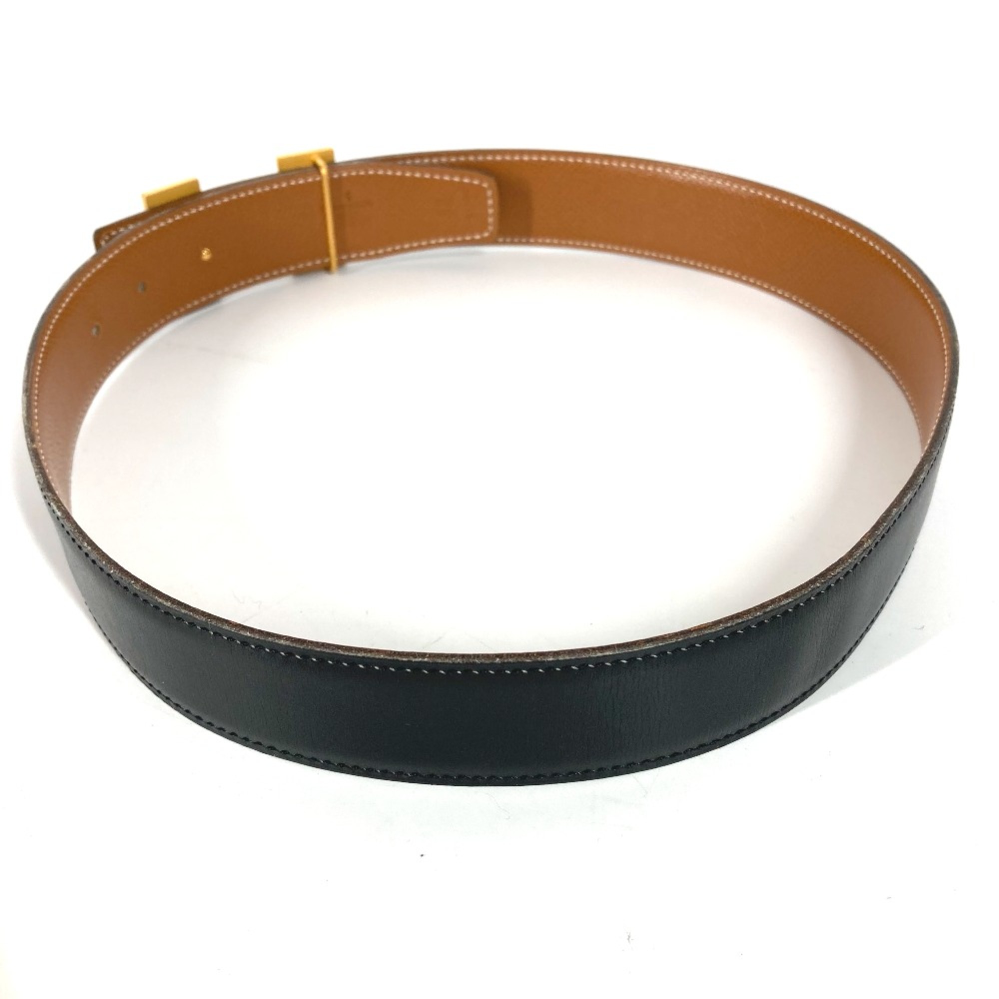 Hermes H belt reversible belt Black x Leather