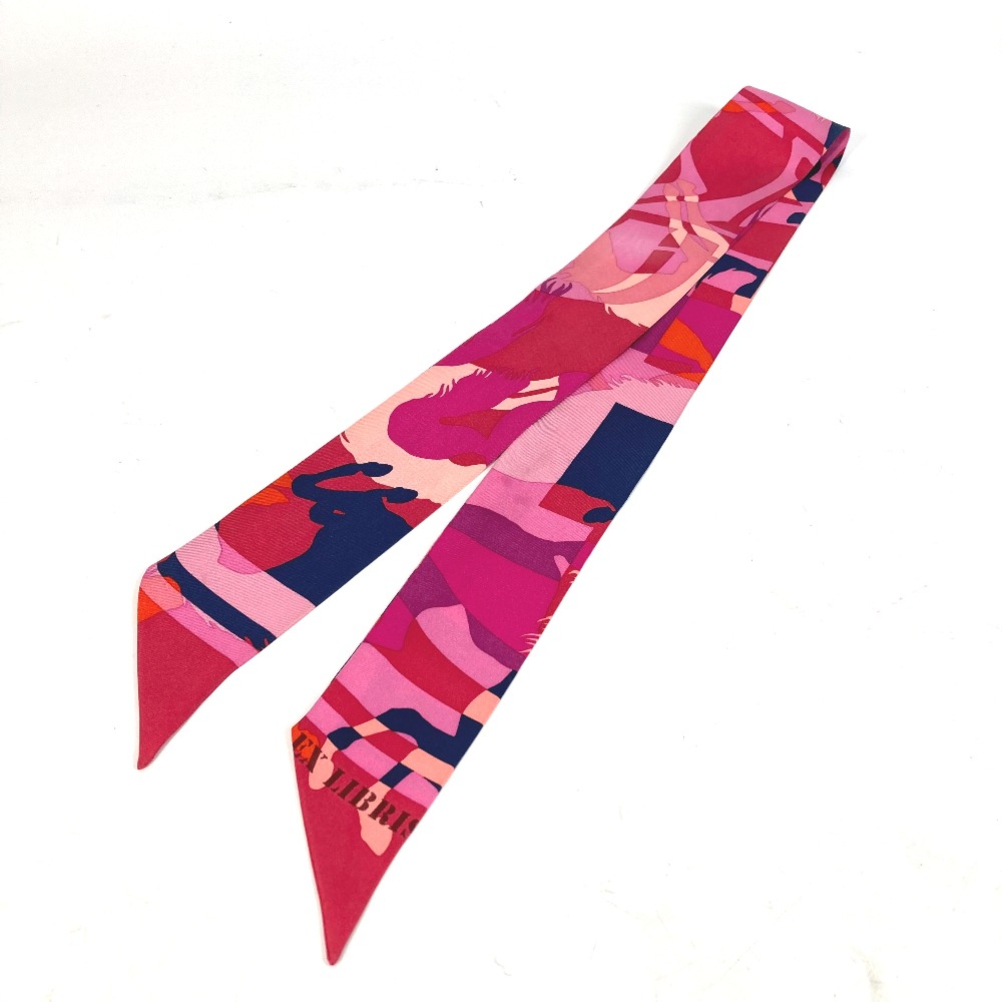 Hermes Horse Cheval Horse BandeauScarf Scarf pink Navy