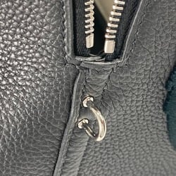 Hermes Bag Hand Bag Tote Bag Black x Blue Run Black SilverHardware