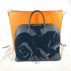 Hermes Bag Hand Bag Tote Bag Black x Blue Run Black SilverHardware