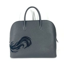 Hermes Bag Hand Bag Tote Bag Black x Blue Run Black SilverHardware