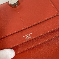 Hermes Long wallet with coin purse Bifold Long Wallet Red Orange Based