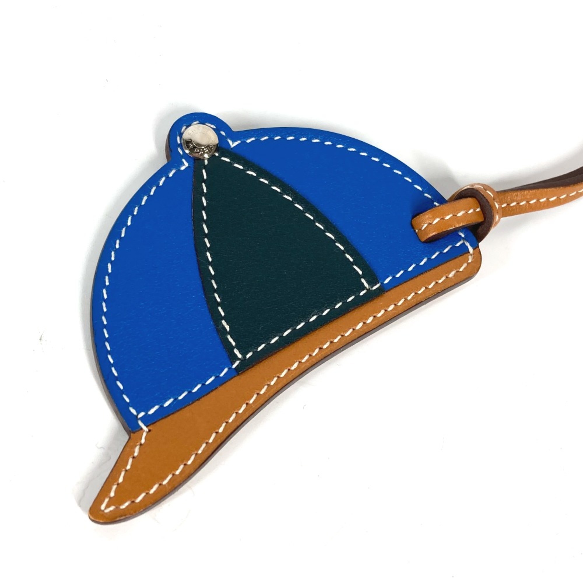 Hermes hat Bag Charm charm blue Brown