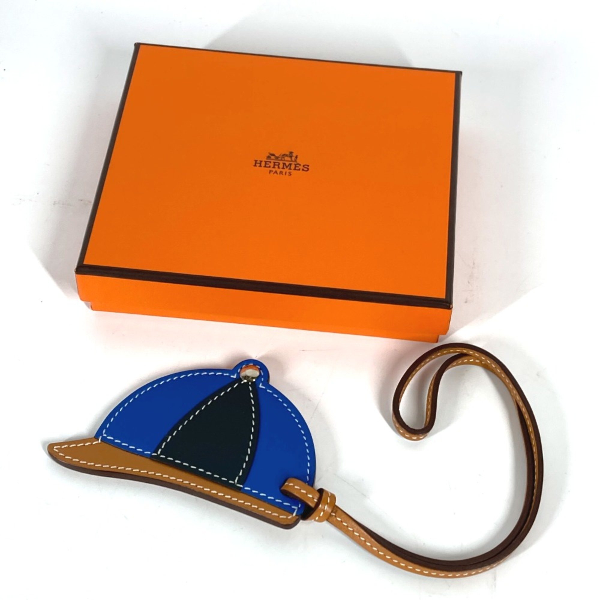 Hermes hat Bag Charm charm blue Brown