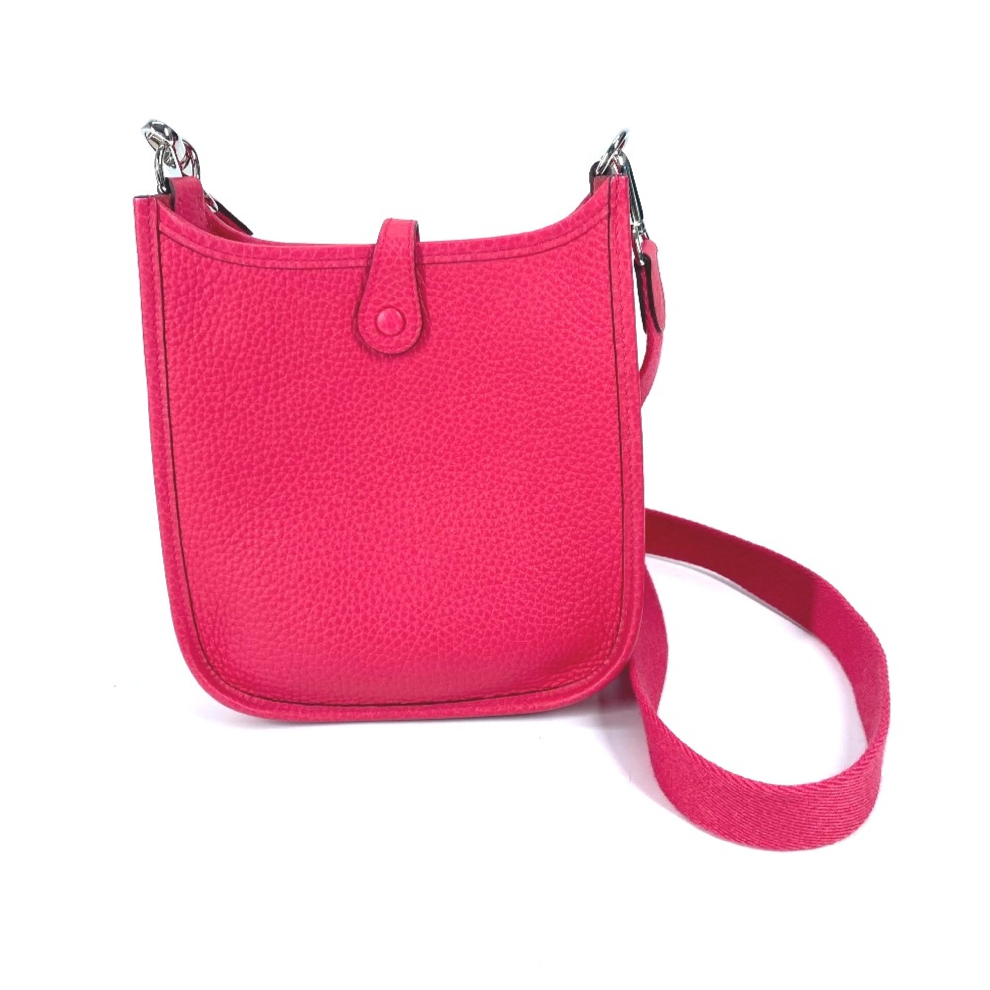 Hermes Crossbody Pochette bag evelyn Shoulder Bag Rose Extreme pink SilverHardware