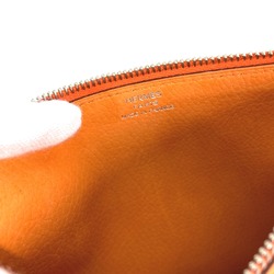 Hermes Long wallet Coin Compartment with coin purse Long Wallet Orange SilverHardware