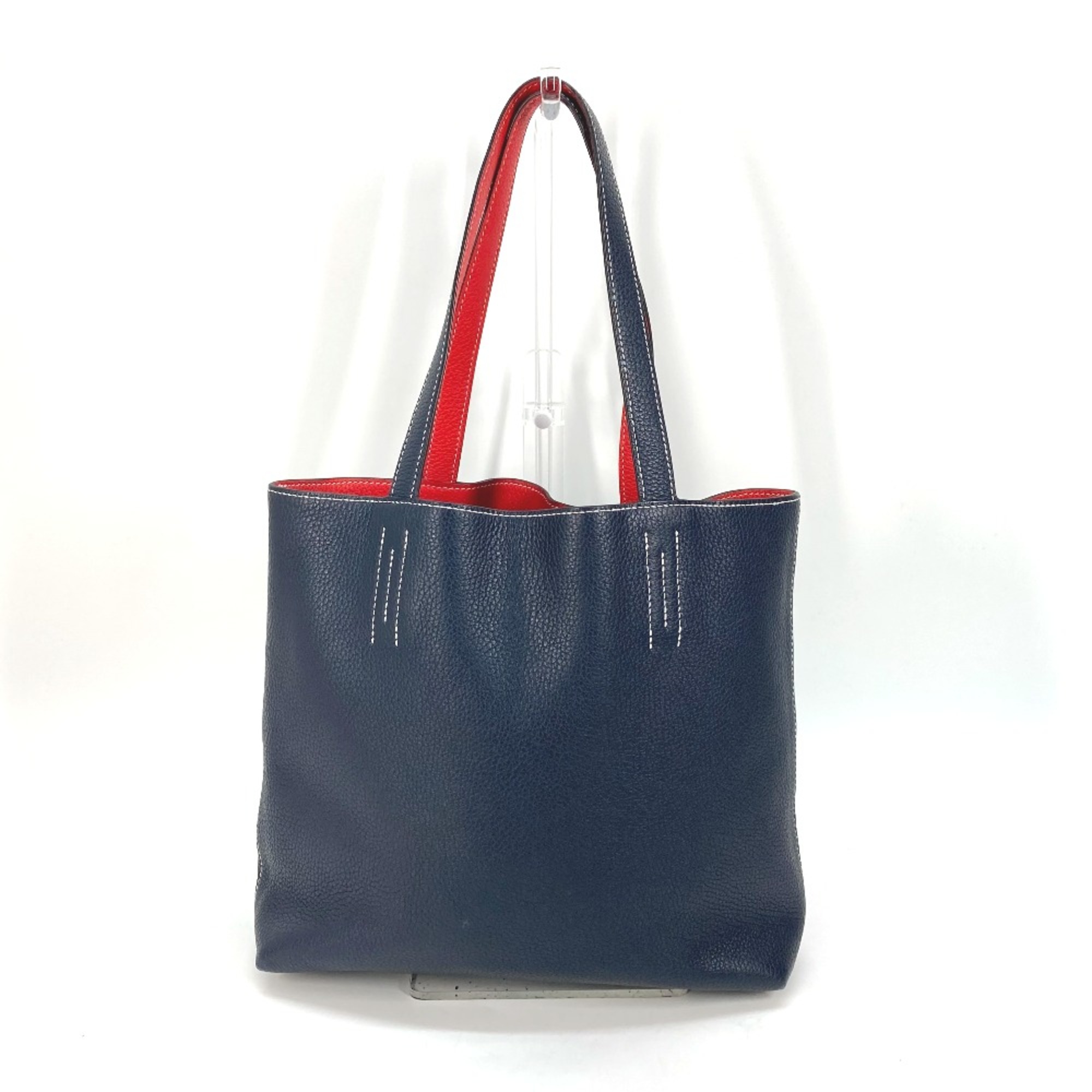 Hermes reversible shoulder bag Tote Bag Navy Red