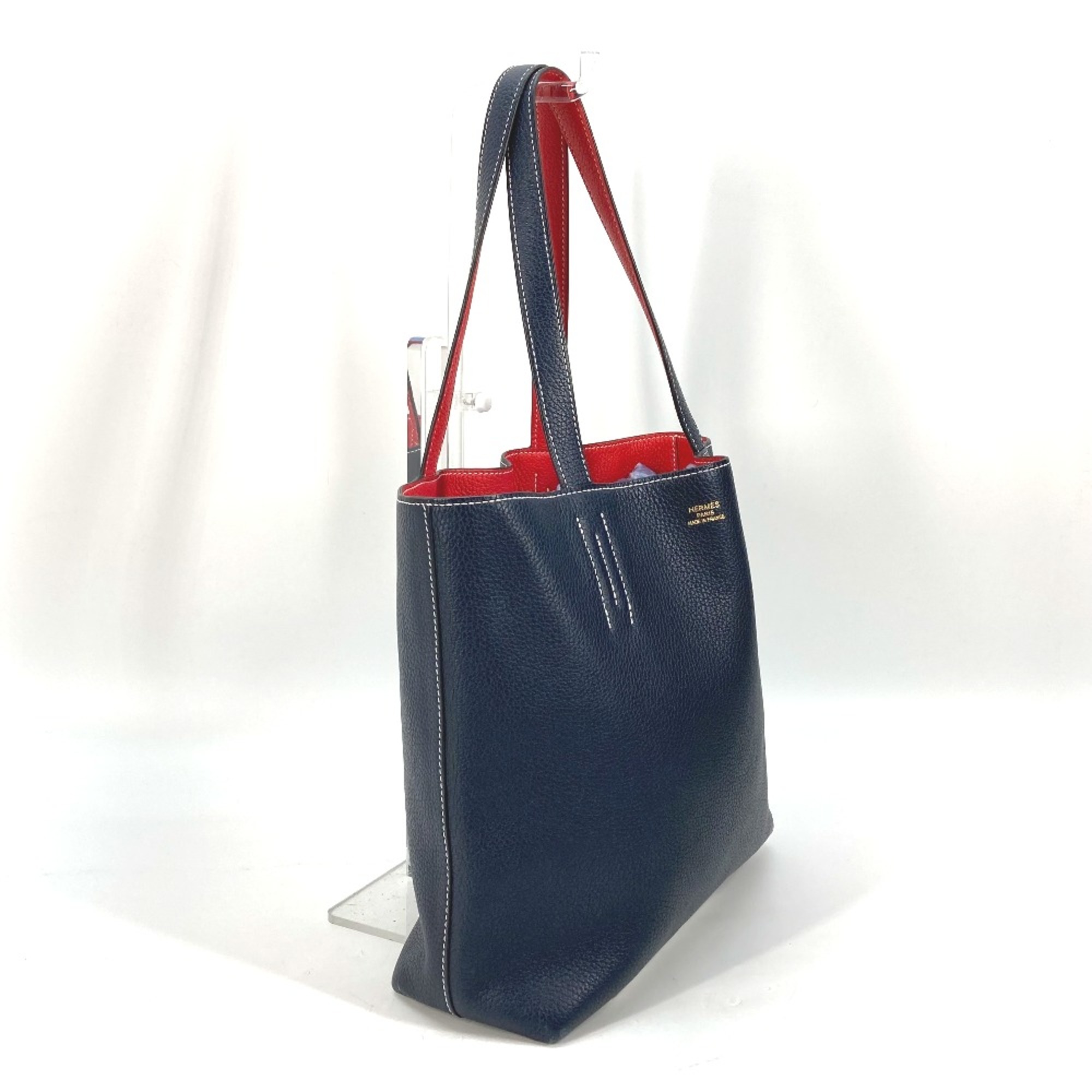 Hermes reversible shoulder bag Tote Bag Navy Red