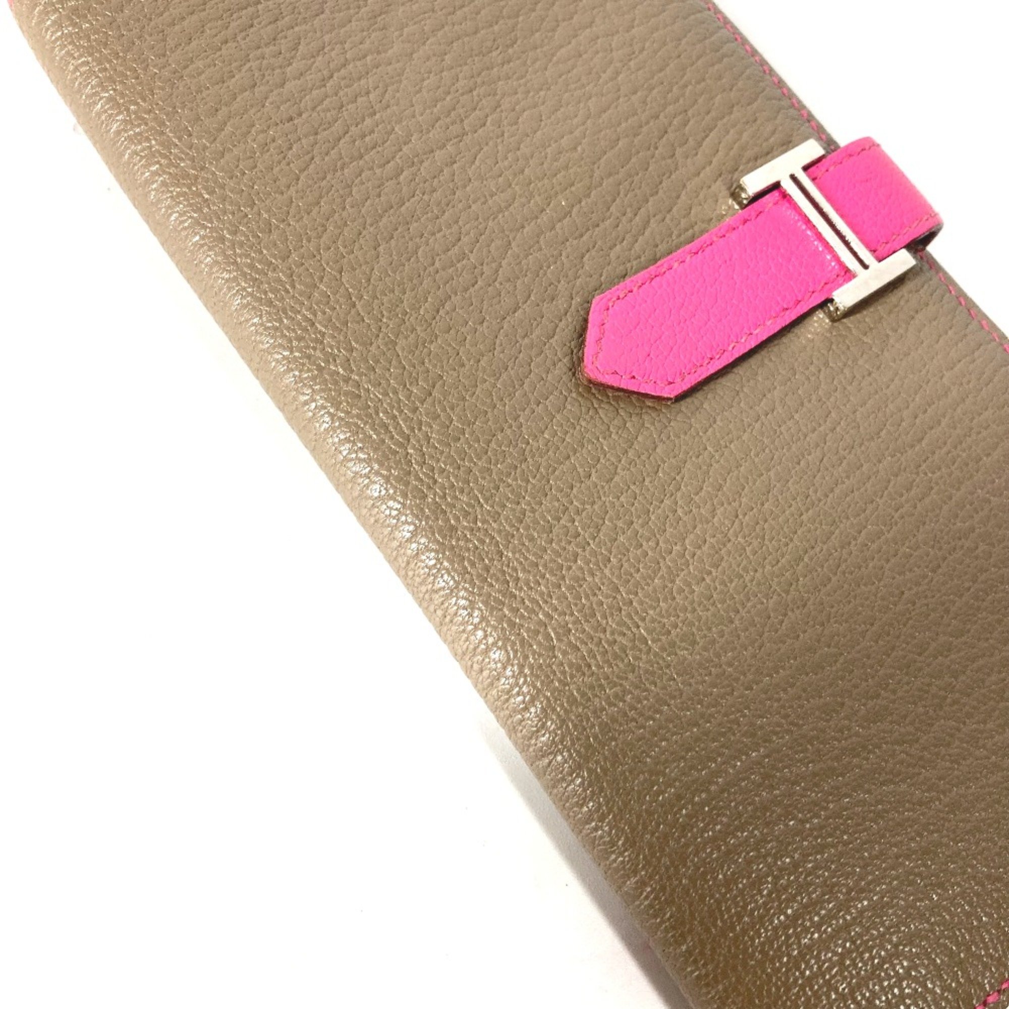 Hermes HHardware Long wallet Long Wallet Etoupe/Rose Tyrian pink gray