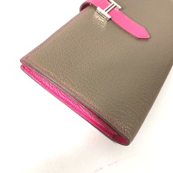 Hermes HHardware Long wallet Long Wallet Etoupe/Rose Tyrian pink gray