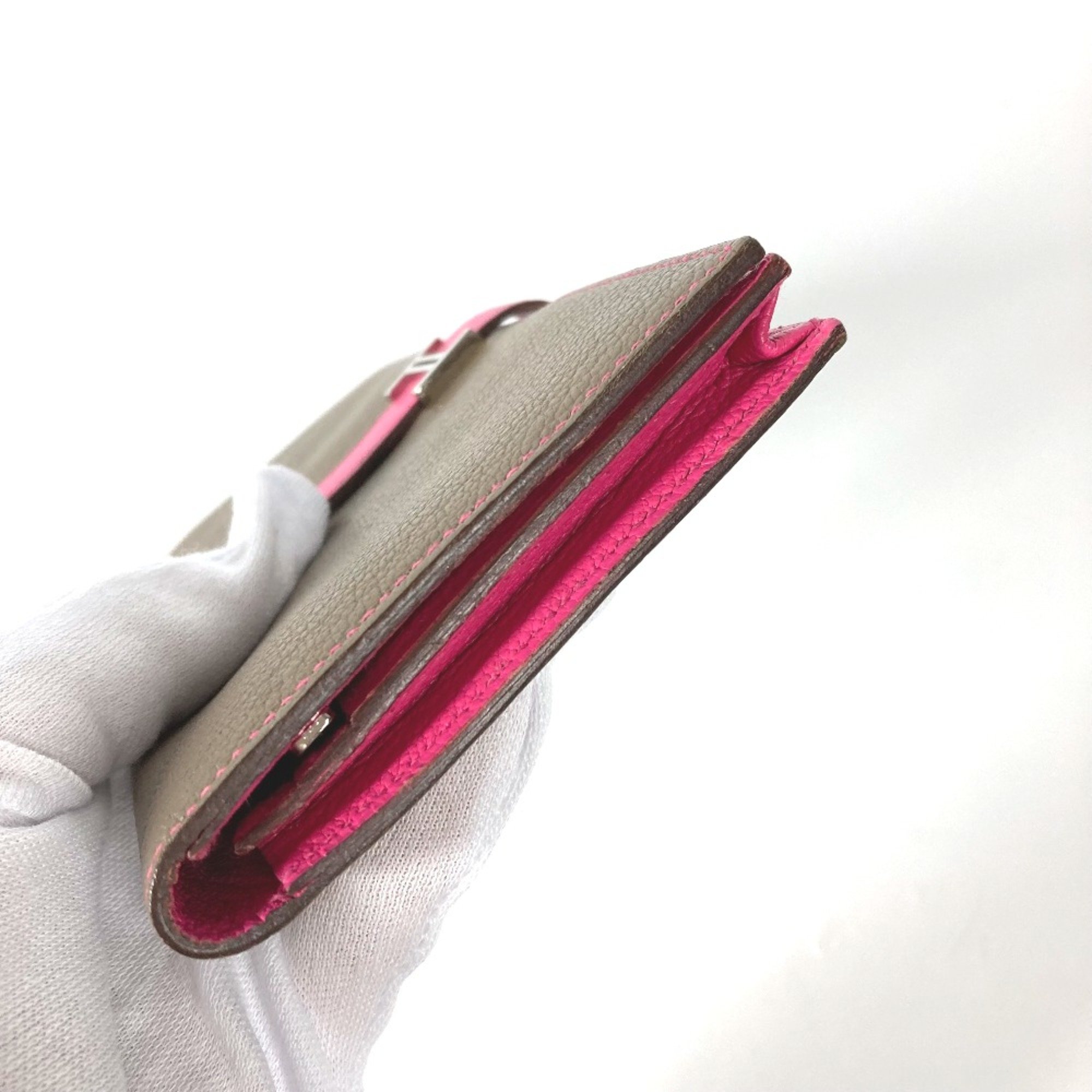 Hermes HHardware Long wallet Long Wallet Etoupe/Rose Tyrian pink gray