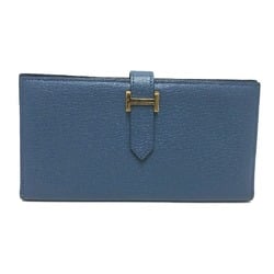 Hermes Long wallet HHardware Long Wallet blue GoldHardware