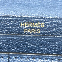 Hermes Long wallet HHardware Long Wallet blue GoldHardware