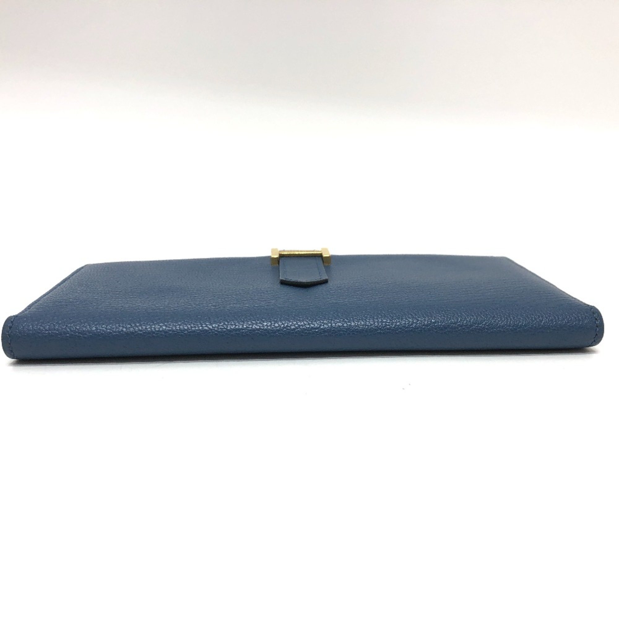 Hermes Long wallet HHardware Long Wallet blue GoldHardware