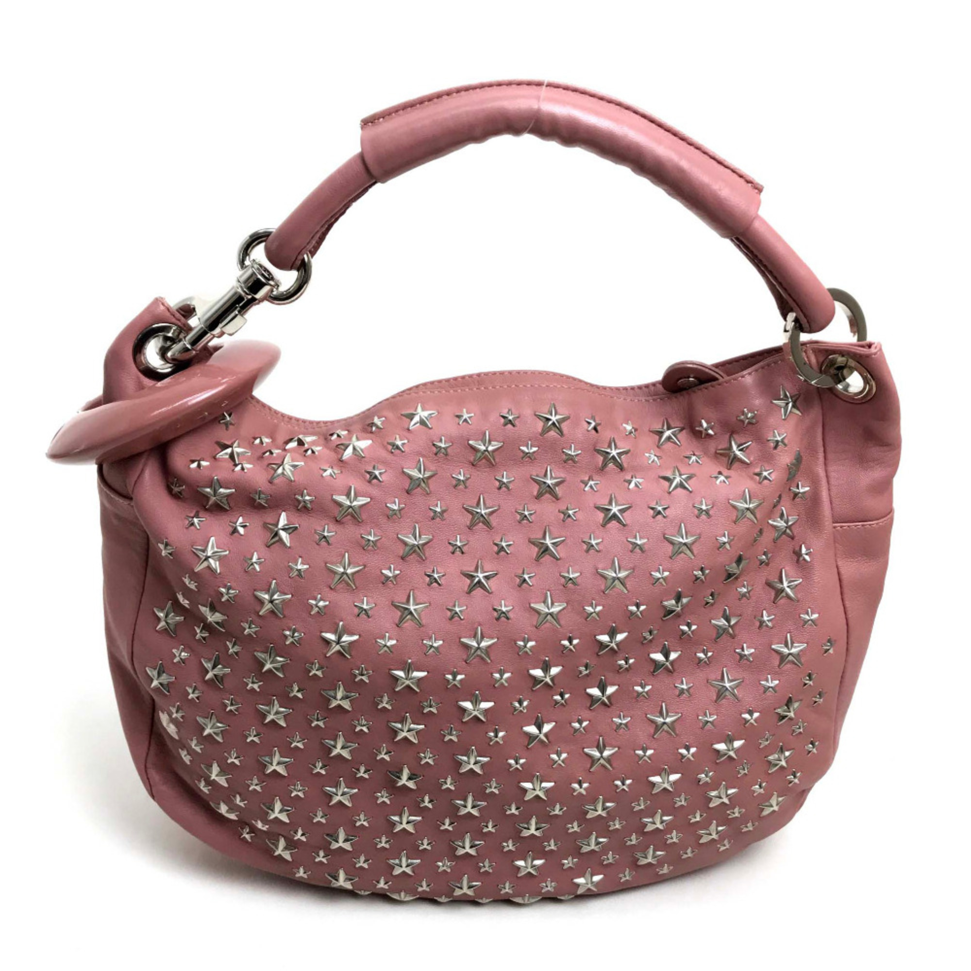 Jimmy Choo Star studs stars Bag Shoulder Bag Semi-Shoulder Hand Bag Shoulder Bag pink Silver