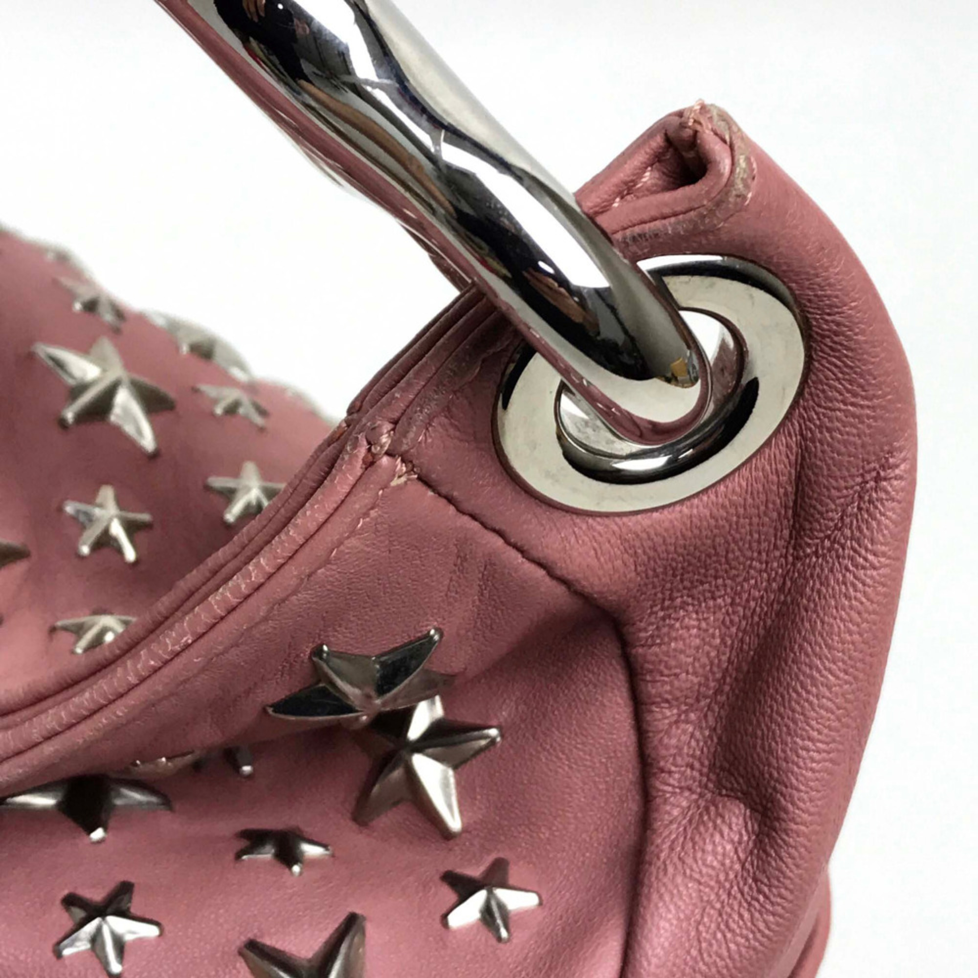 Jimmy Choo Star studs stars Bag Shoulder Bag Semi-Shoulder Hand Bag Shoulder Bag pink Silver