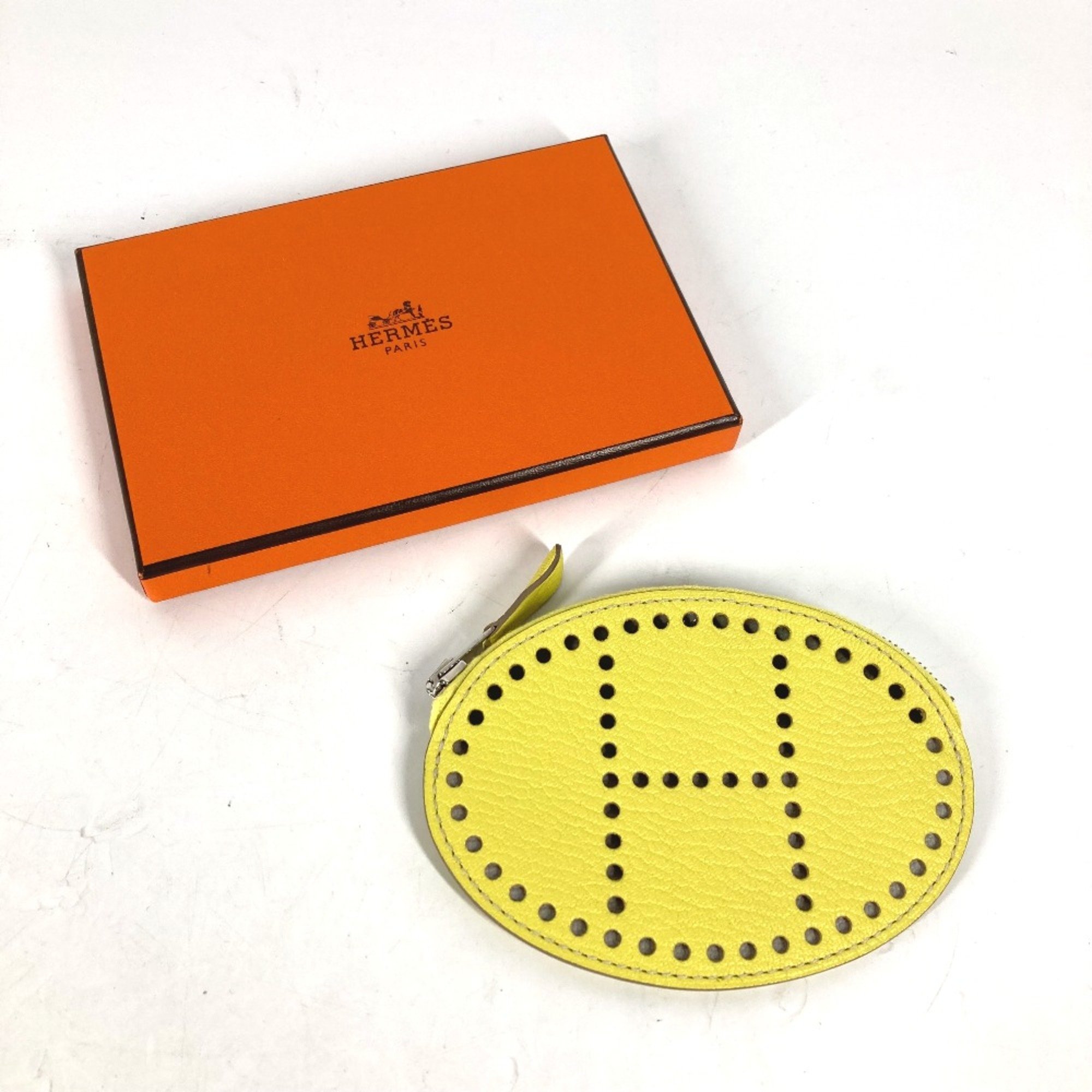 Hermes round Wallet Coin Compartment coin purse yellow