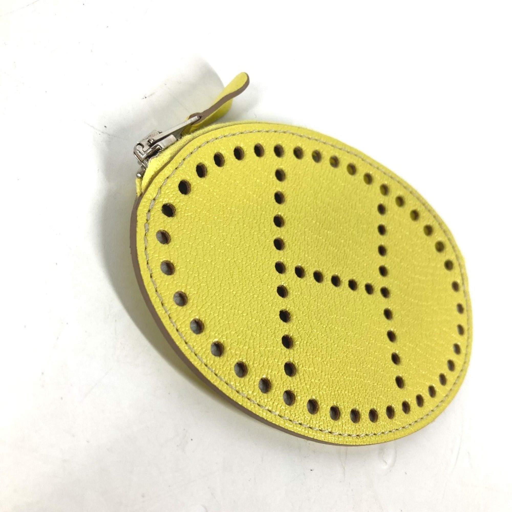 Hermes round Wallet Coin Compartment coin purse yellow