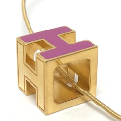 Hermes H cube Necklace purple GoldHardware