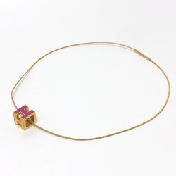 Hermes H cube Necklace purple GoldHardware