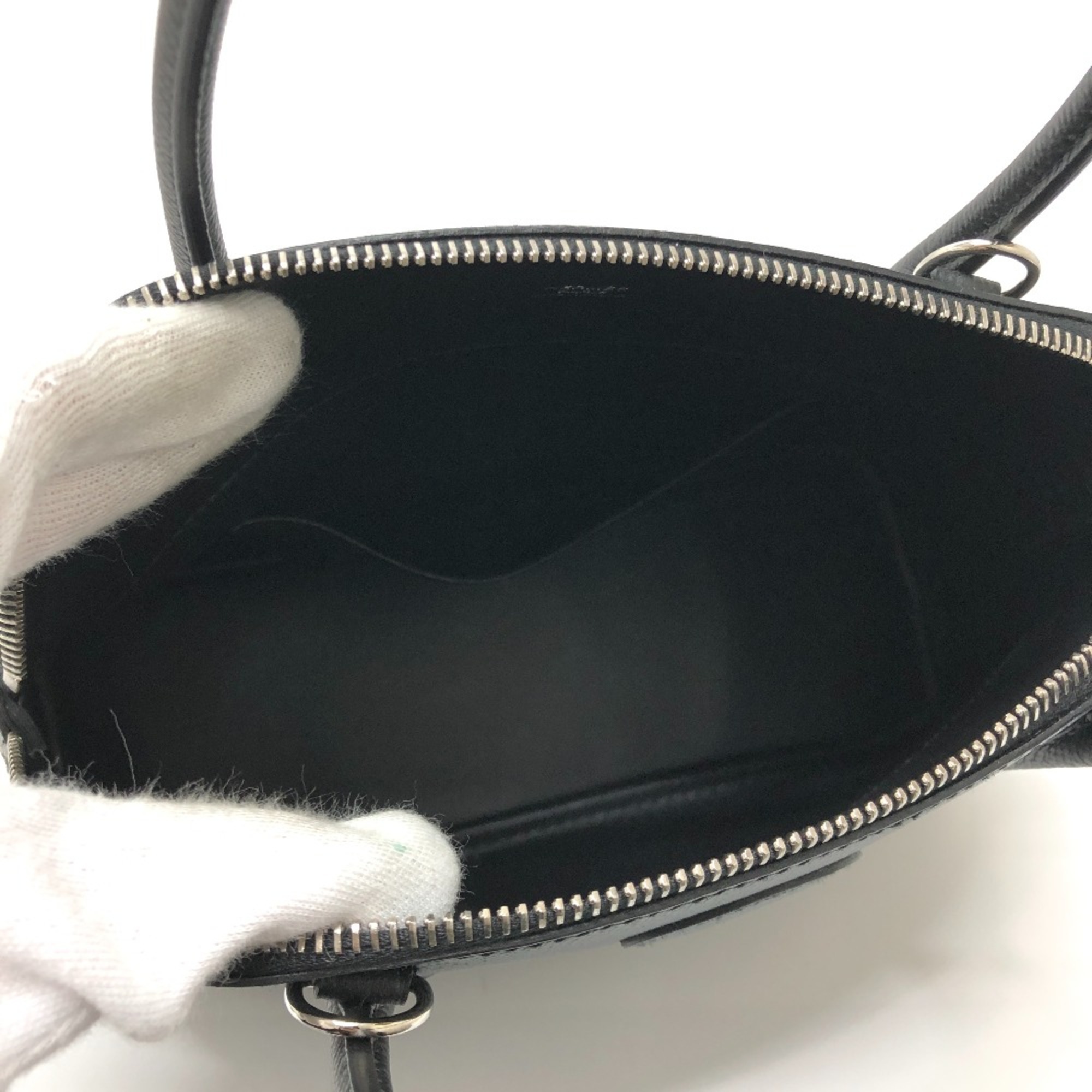 Hermes 2WAY Bag Shoulder Bag Bag Hand Bag Black SilverHardware