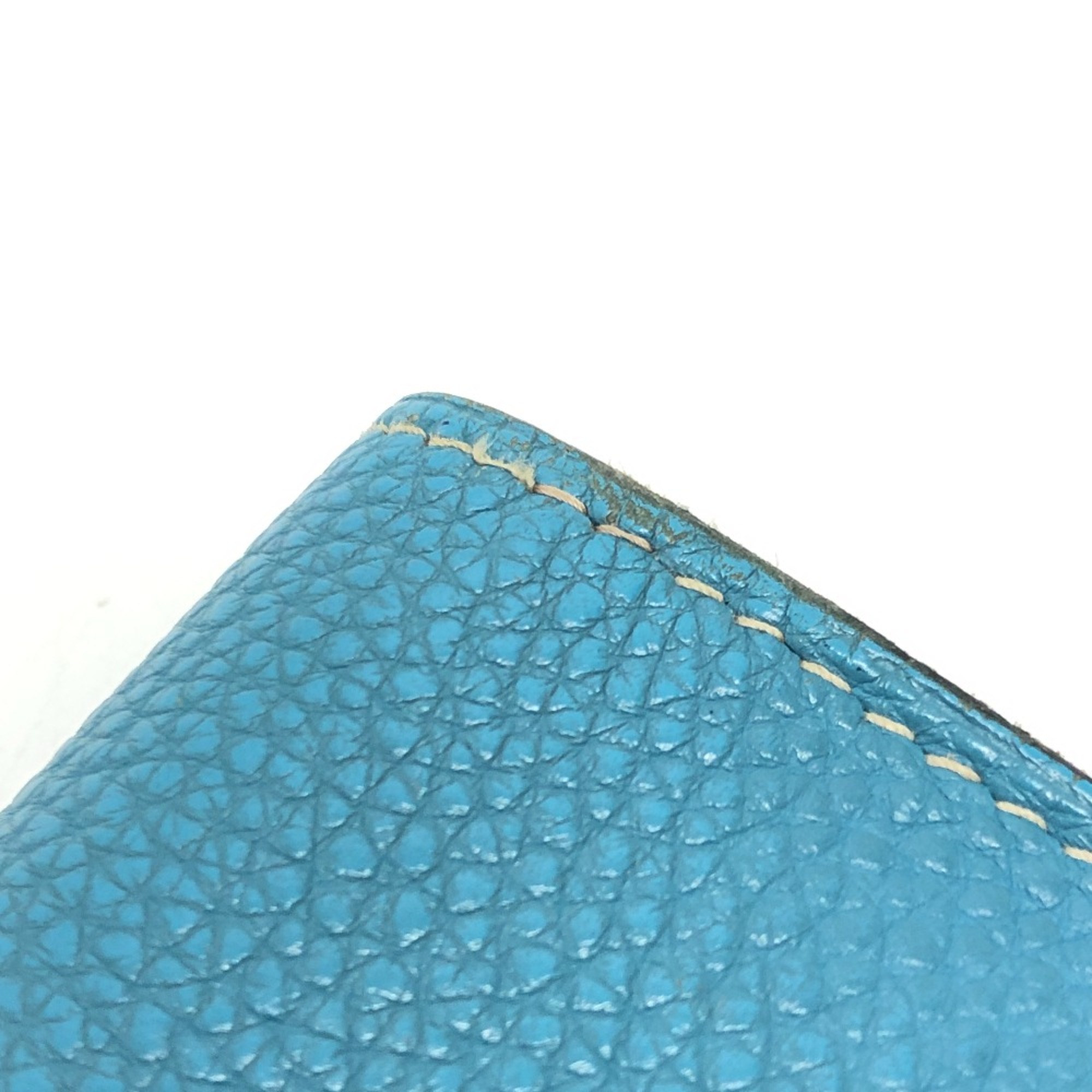 Hermes Bicolor Wallet Wallet Long Wallet Long Wallet Blue Gene x Turtile Gray blue SilverHardware