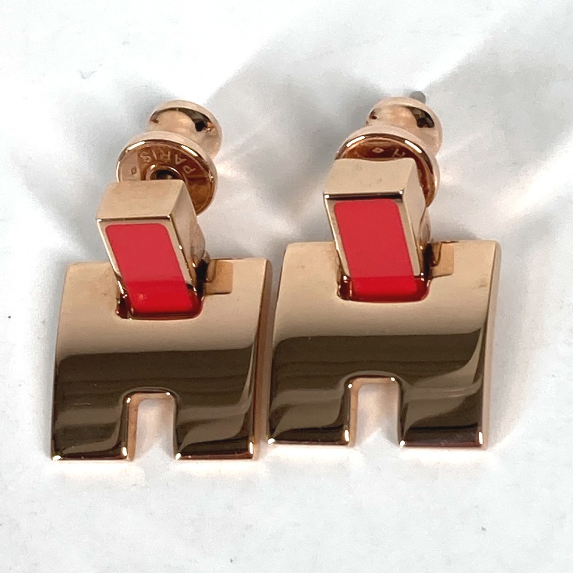 Hermes H logo accessories Pierce pink Pink Gold