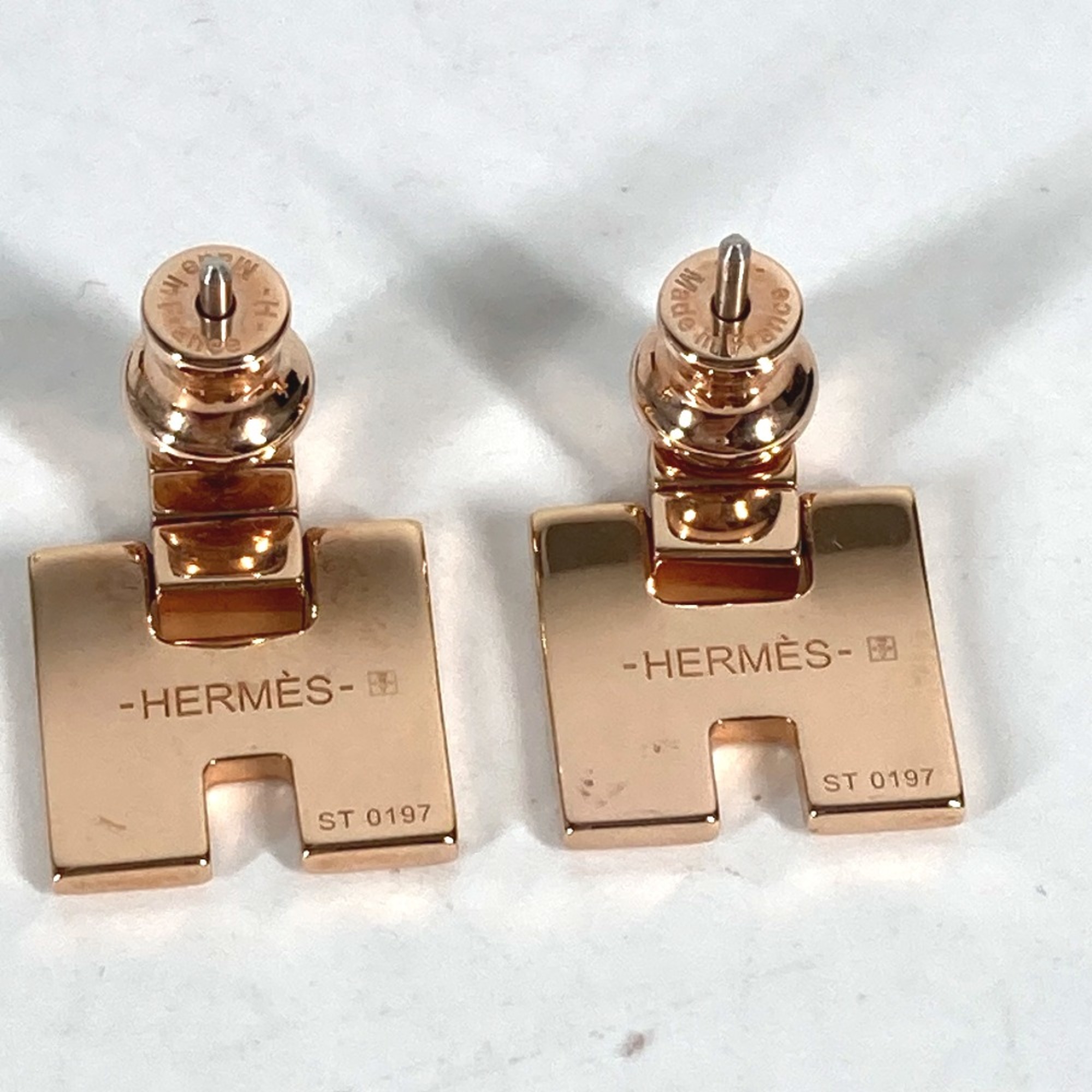 Hermes H logo accessories Pierce pink Pink Gold