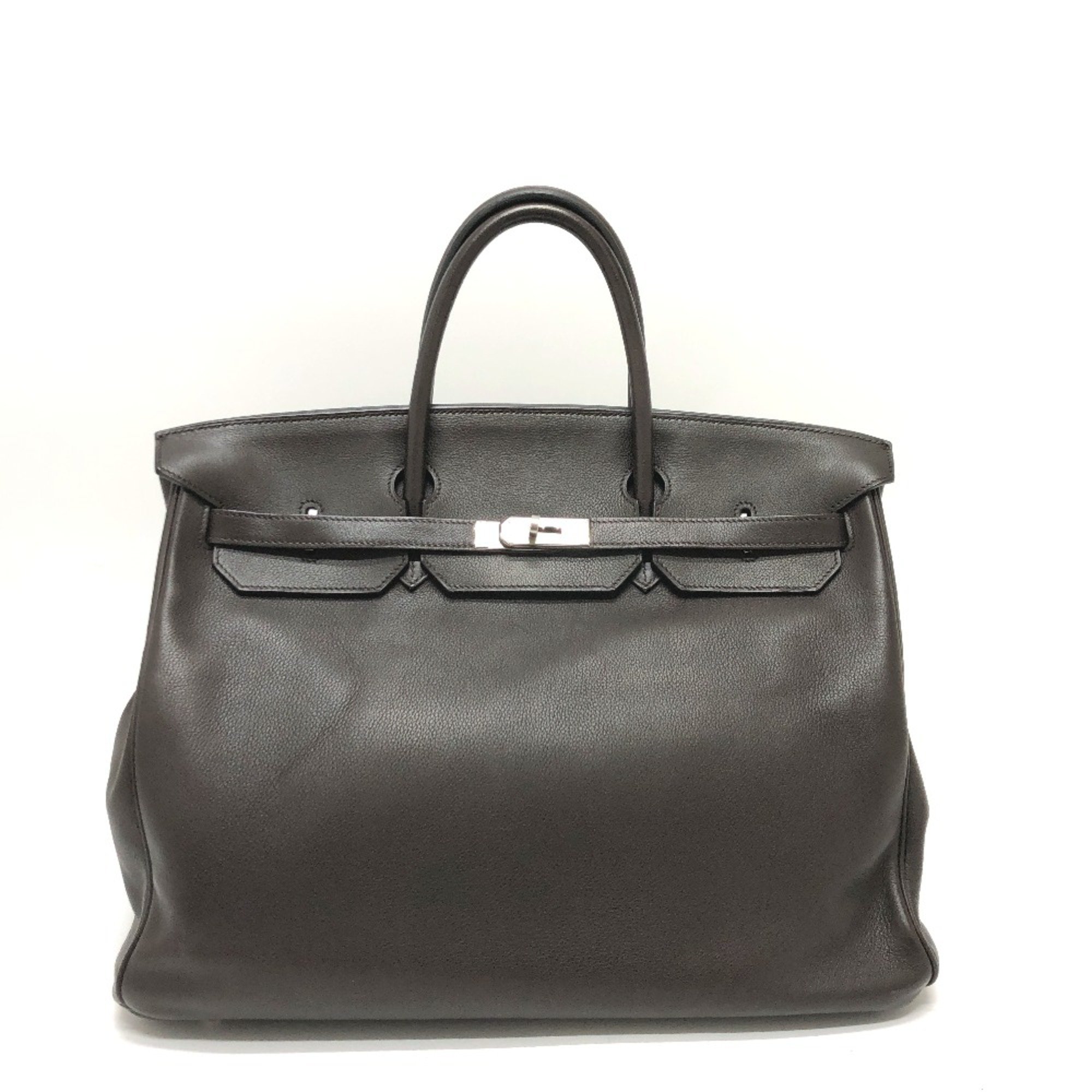 Hermes Tote Bag Hand Bag Chocolat x SVHardware Brown SilverHardware